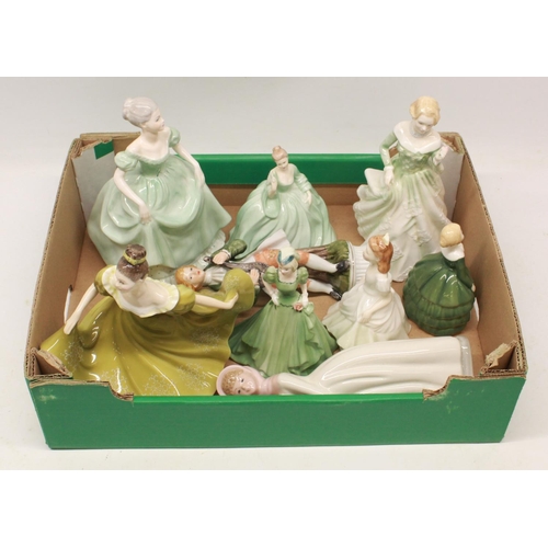 205 - Collection of porcelain figures incl. Coalport Ladies of Fashion Henrietta, Royal Doulton Grace HN36... 