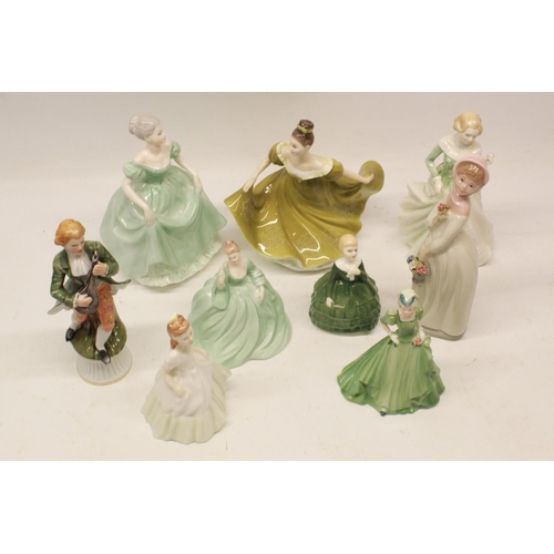 205 - Collection of porcelain figures incl. Coalport Ladies of Fashion Henrietta, Royal Doulton Grace HN36... 