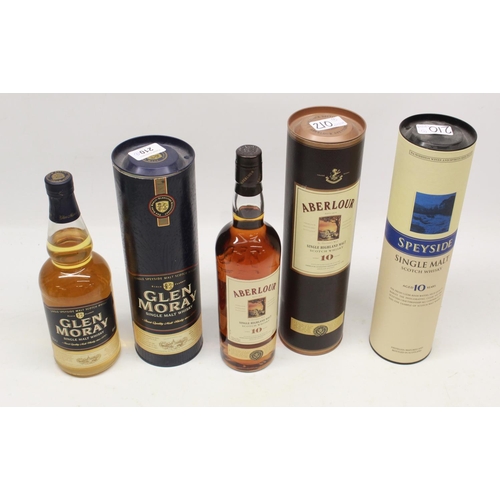 210 - Three 70cl bottles single malt Scotch whisky: Aberlour aged 10 years, Speyside aged 10 years, and Gl... 