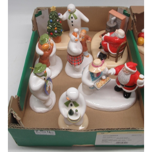 254 - Collection of Coalport 'The Snowman' figures, unboxed, some with certificates, ten figures to includ... 