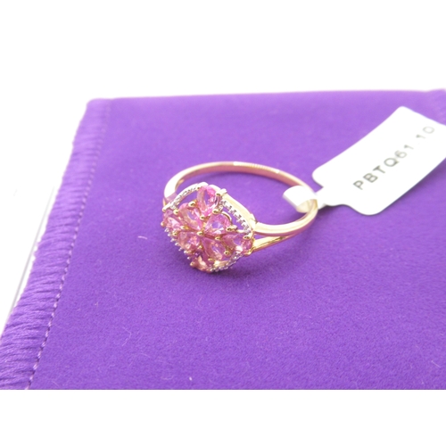 303 - Gemporia - 0.6ct Sakaraha pink sapphire 9k gold ring, size T to U, metal 2.08g