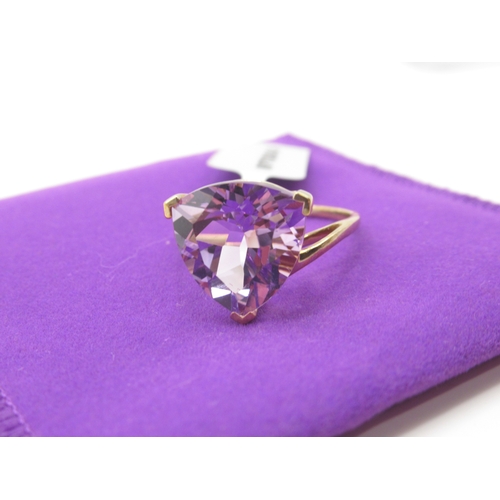 378 - Gemporia - Rose de France amethyst 9k gold ring, size R to S, metal weight 2.01g, with certificate a... 