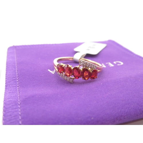 384 - Gemporia - Sonega ruby and diamond 9k gold ring, size R to S, gold weight 2.04g, with certificate an... 