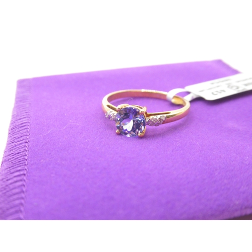 407 - Gemporia - Tanzanite and diamond 9k gold ring, size R to S, metal weight 1.9g, with certificate and ... 