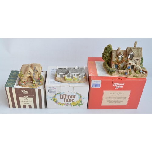 1073 - Eleven Lilliput Lane cottages and buildings, all Midlands/North England and Scotland to include Lila... 