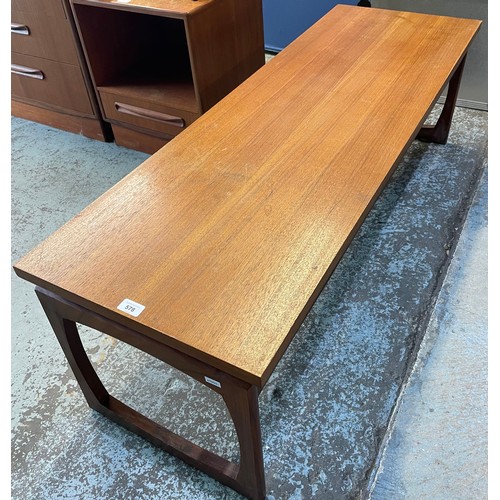 578 - Les Dennis Collection - Mid-century teak rectangular coffee table, W137cm D46cm H43cm