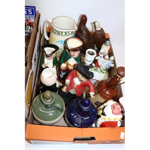 300 - Collection of c1960s and later breweriana, incl. Ediswan lamp, Beswick bird of prey whisky decanters... 