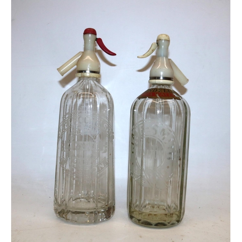 56 - Lisa George Collection - Two mid-20th century soda siphons, marked 'T. Tate Smith Malton', and 'G & ... 