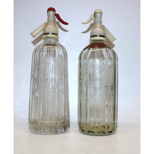 56 - Lisa George Collection - Two mid-20th century soda siphons, marked 'T. Tate Smith Malton', and 'G & ... 