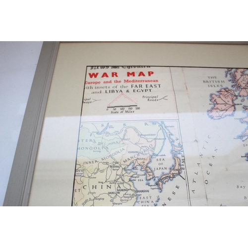 99 - Framed WWII map of Europe dated 1939 (second print). Frame 83cmx73cm