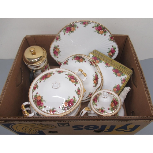 1200 - Royal Albert Old Country Roses dinner service with eight settings and tea ware to include, cafetiere... 