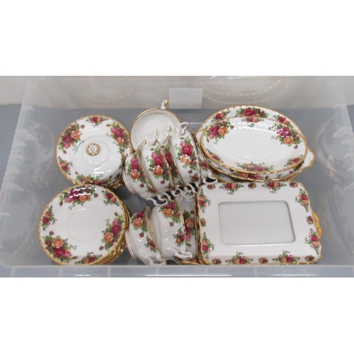 1200 - Royal Albert Old Country Roses dinner service with eight settings and tea ware to include, cafetiere... 