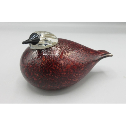 548 - Les Dennis Collection - Birds by TOIKKA, iittala Finland, Punavarpunen/ Rosy Finch 2000