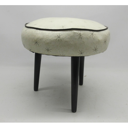 66 - Lisa George Collection - Mid 20th century tripod plant stand/occasional table, the circular top deco... 