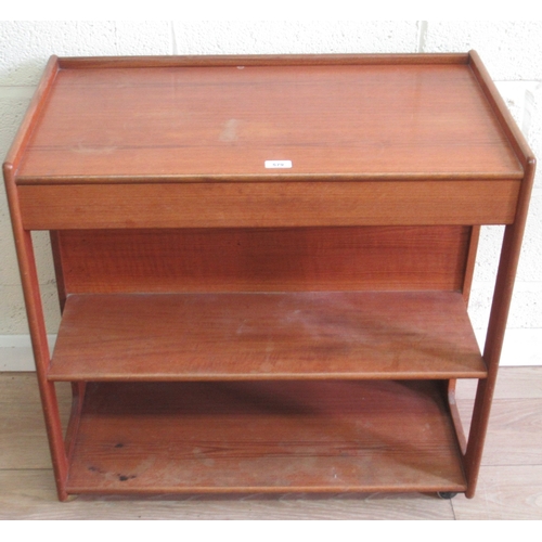 579 - Les Dennis Collection - A. H Mckintosh teak hostess trolley with single drawer, labelled in drawer, ... 