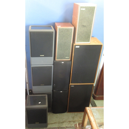 738A - Four Tanoy speakers, 2 B&W speakers, 2 Celestion Ditton 33 speakers and 2 Celestion 120 speakers