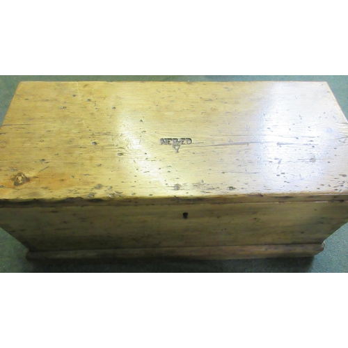 676 - North Eastern Railways Eastern Division York rectangular pine box, with iron lock, handles and hinge... 