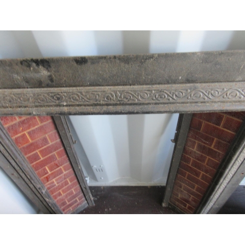 843 - Victorian marble fire surround and two cast iron inserts with tiled cheeks