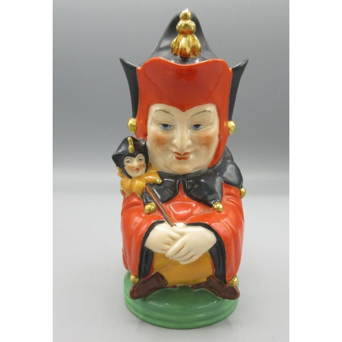 1202 - Royal Worcester Jester Toby jug, decorated in colours and with hat, printed marks, No.2856, date cod... 