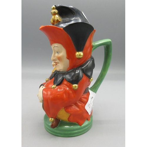 1202 - Royal Worcester Jester Toby jug, decorated in colours and with hat, printed marks, No.2856, date cod... 