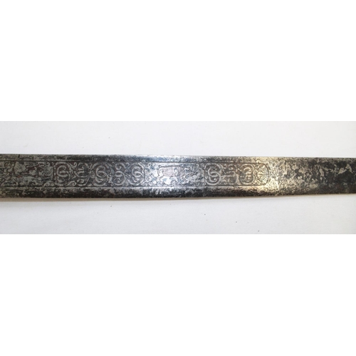 253 - Mid C18 German hunting sword, lacking scabbard. The Brass pommel, hand guard, and cross guard are em... 