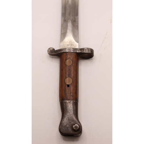 304 - British M1888 Lee Metford bayonet with War Department stamp to ricasso , in good condition complete ... 