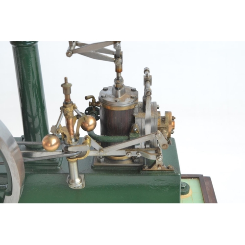 1000 - Stuart live steam stationary beam engine model with single wood clad vertical cylinder in excellent ... 