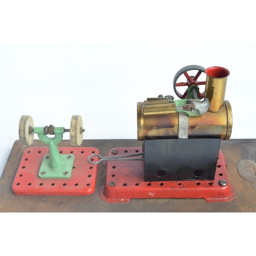 1005 - Mamod S.R.1a steam roller with box and Mamod stationary engine with small workshop polishing wheel (... 