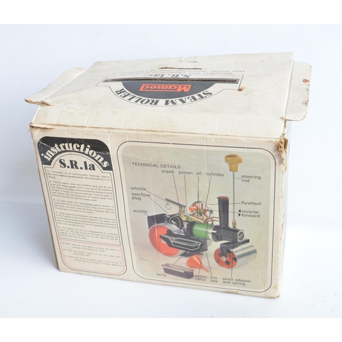 1005 - Mamod S.R.1a steam roller with box and Mamod stationary engine with small workshop polishing wheel (... 