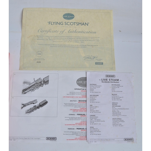 1008 - Rare Hornby OO gauge limited edition R2566 LNER Class A3 Flying Scotsman live steam locomotive set (... 