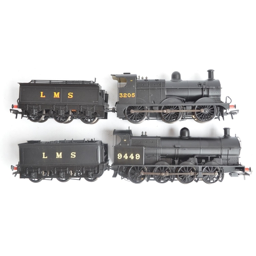 1029 - Two highly detailed OO gauge electric steam train models from Bachmann, both in LMS black livery to ... 