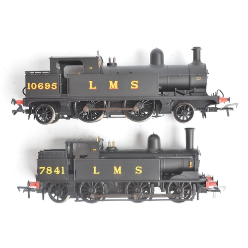 1033 - Two OO gauge LMS black livery electric steam tank locomotive models from Bachmann to include 31-165 ... 