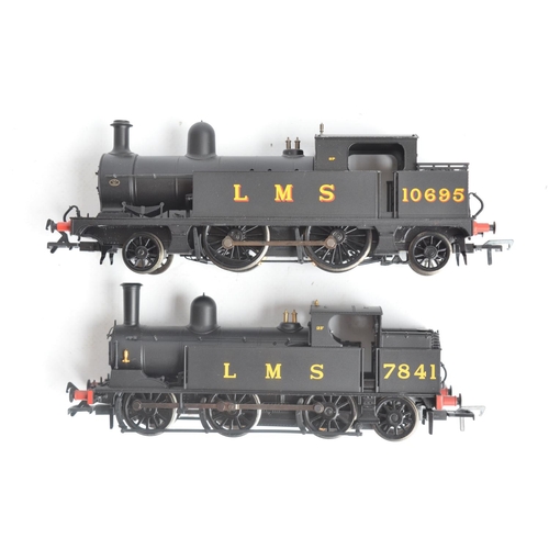 1033 - Two OO gauge LMS black livery electric steam tank locomotive models from Bachmann to include 31-165 ... 