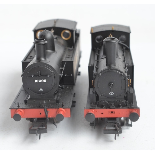 1033 - Two OO gauge LMS black livery electric steam tank locomotive models from Bachmann to include 31-165 ... 