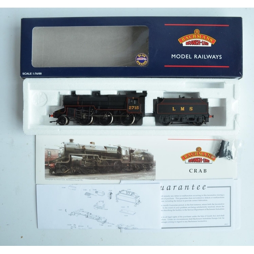 1034 - Three OO gauge LMS black livery electric steam train models to include Bachmann 32-227 3F Jinty 7524... 