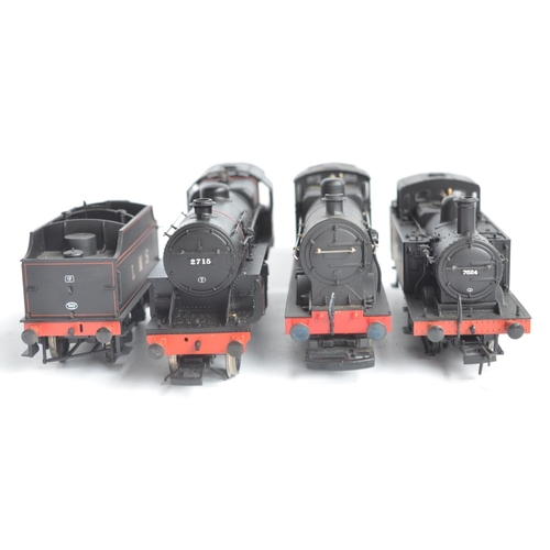 1034 - Three OO gauge LMS black livery electric steam train models to include Bachmann 32-227 3F Jinty 7524... 