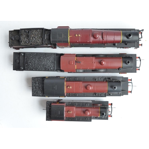 1035 - Four OO gauge LMS crimson liveried electric steam locomotive models to include Hornby R301 Class 3F ... 