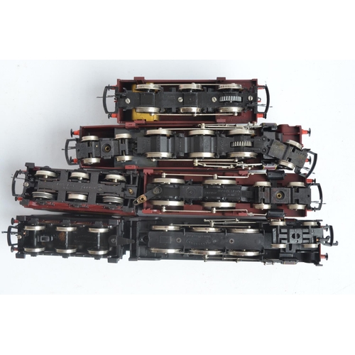 1035 - Four OO gauge LMS crimson liveried electric steam locomotive models to include Hornby R301 Class 3F ... 