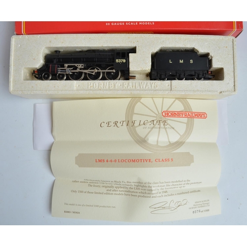 1036 - Five boxed OO gauge electric steam train models to include Hornby limited edition R2083 LMS black Cl... 