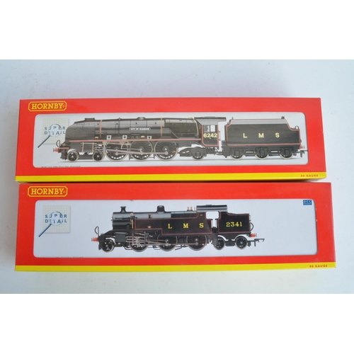 1038 - Two Hornby OO gauge 'Super Detail' electric steam train models, both in LMS black livery to include ... 