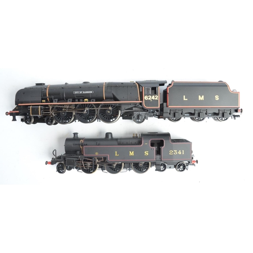 1038 - Two Hornby OO gauge 'Super Detail' electric steam train models, both in LMS black livery to include ... 