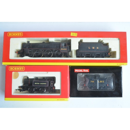 1040 - Three OO gauge electric steam train models, all in black livery to include Hornby R2245 BR 0-4-0T in... 