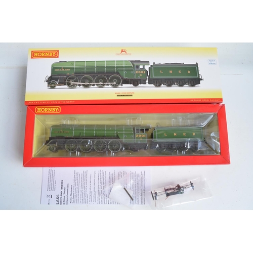 1041 - Two Hornby OO gauge electric steam train models, both in LMS lined green livery to include R2912X Th... 