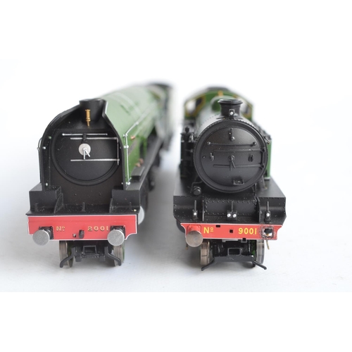 1041 - Two Hornby OO gauge electric steam train models, both in LMS lined green livery to include R2912X Th... 