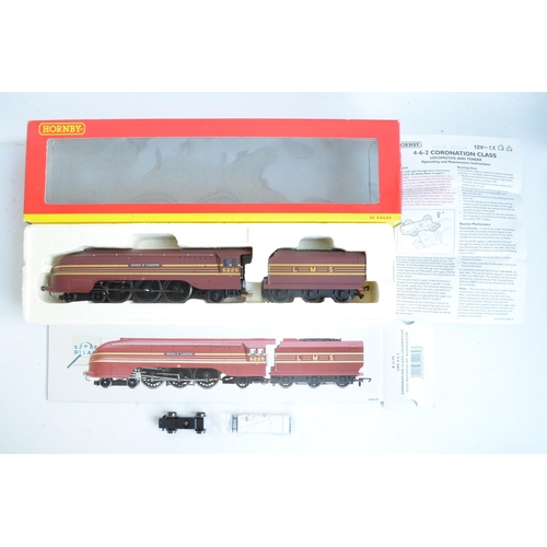 1044 - Two Hornby OO gauge 'Super Detail' electric steam train models, both in LMS crimson livery to includ... 