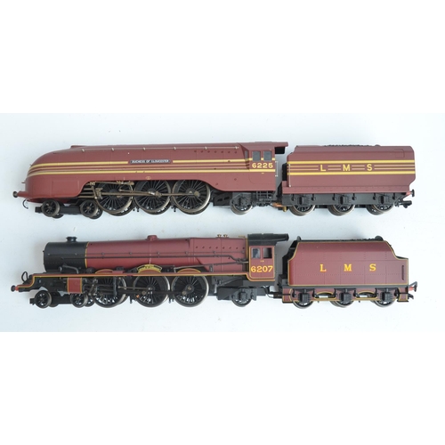 1044 - Two Hornby OO gauge 'Super Detail' electric steam train models, both in LMS crimson livery to includ... 