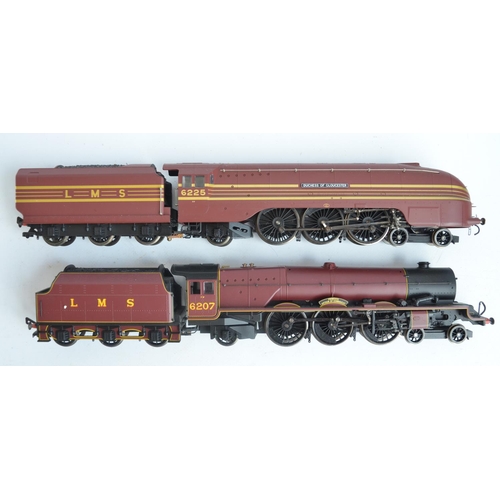 1044 - Two Hornby OO gauge 'Super Detail' electric steam train models, both in LMS crimson livery to includ... 