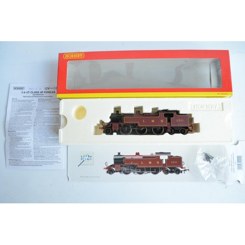 1045 - Two Hornby OO gauge electric steam train models, both in LMS crimson livery to include R2215 limited... 