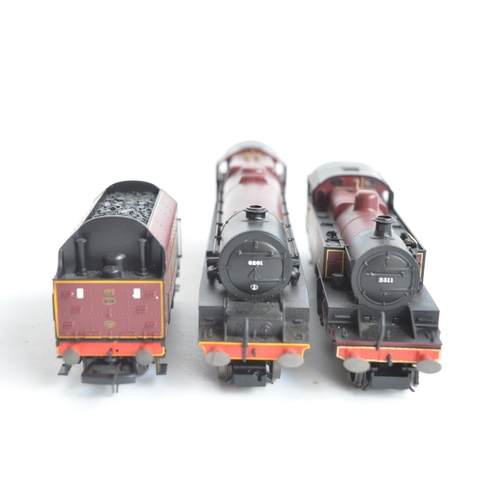 1045 - Two Hornby OO gauge electric steam train models, both in LMS crimson livery to include R2215 limited... 