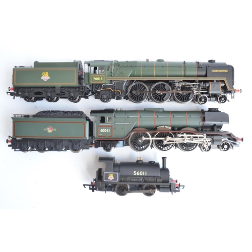 1048 - Three Hornby OO gauge electric steam train models to include R3292 Collectors Club 2014 BR black 0-4... 